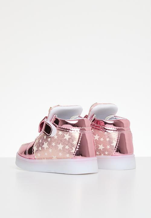 Pop Candy -  Velcro strap light up sneakers - pink 