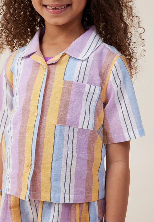 Cotton On - Paisley resort shirt - chameleon/rio stripe