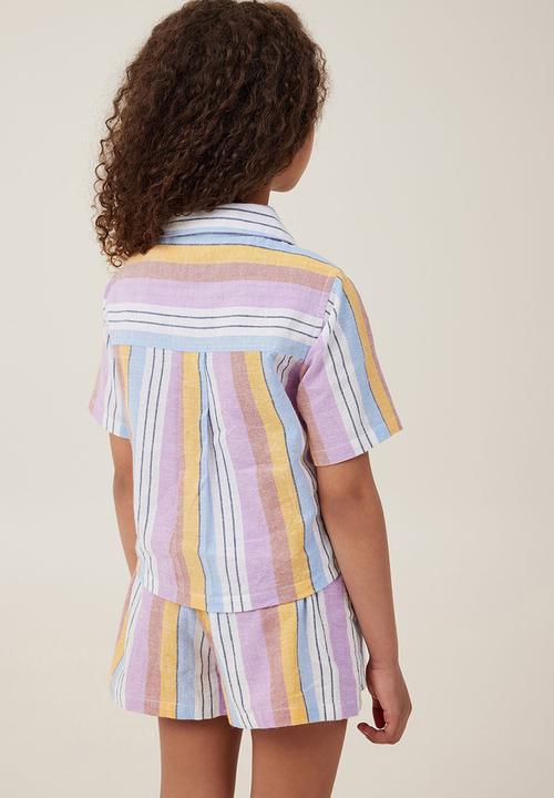 Cotton On - Paisley resort shirt - chameleon/rio stripe