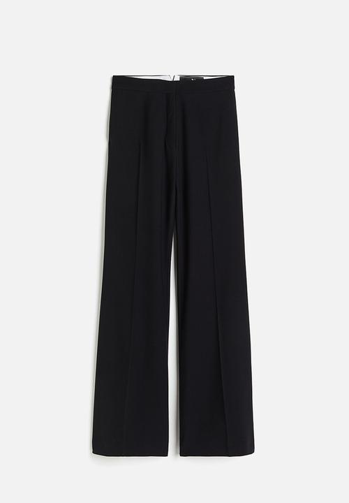 H&M - H&M Studio: Wool-blend bootcut trousers - midnight black 
