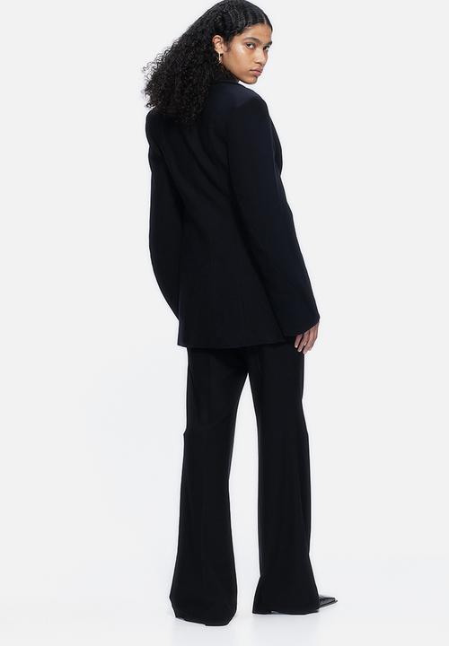 H&M - H&M Studio: Wool-blend bootcut trousers - midnight black 