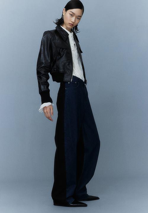 H&M - H&M Studio: Two-toned jeans - dark denim blue black 