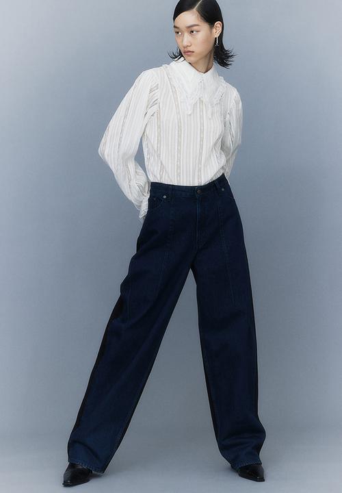 H&M - H&M Studio: Two-toned jeans - dark denim blue black 