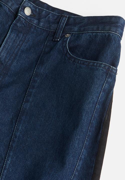 H&M - H&M Studio: Two-toned jeans - dark denim blue black 