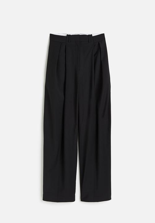 H&M - H&M Studio: Wool-blend tailored trousers - midnight black 