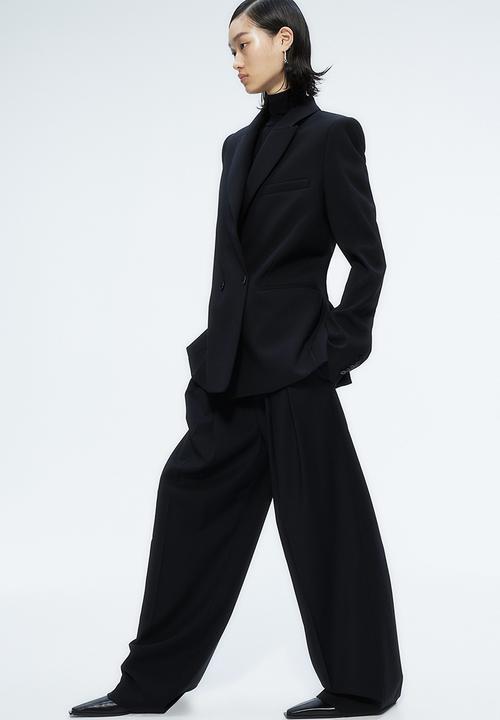 H&M - H&M Studio: Wool-blend tailored trousers - midnight black 