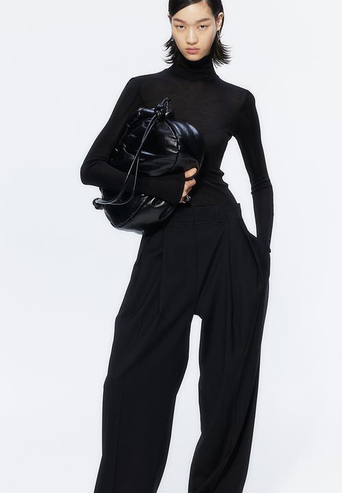 H&M - H&M Studio: Wool-blend tailored trousers - midnight black 