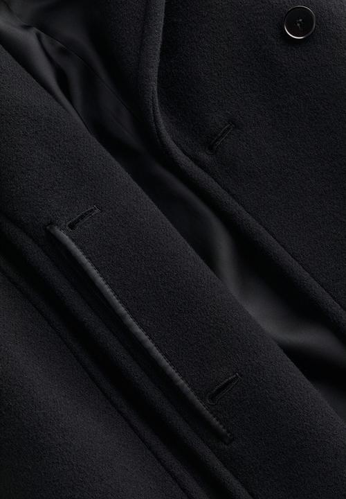 H&M - H&M Studio: Wool-blend tie-belt coat - midnight black 