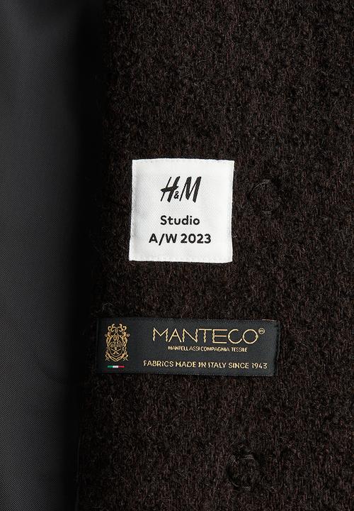 H&M - H&M Studio: Wool-blend pleat-neckline jacket - umber brown