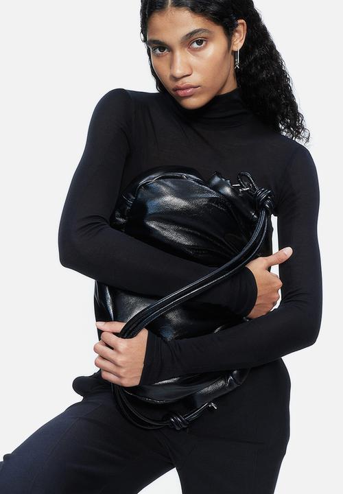 H&M - H&M Studio: Silk turtleneck top - midnight black