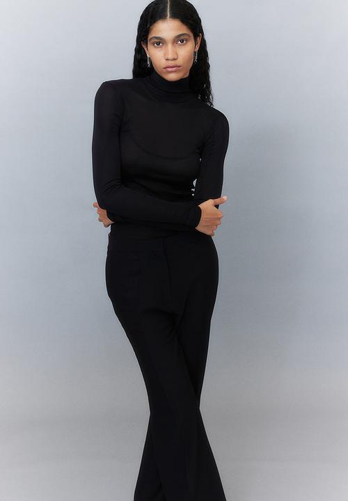 H&M - H&M Studio: Silk turtleneck top - midnight black