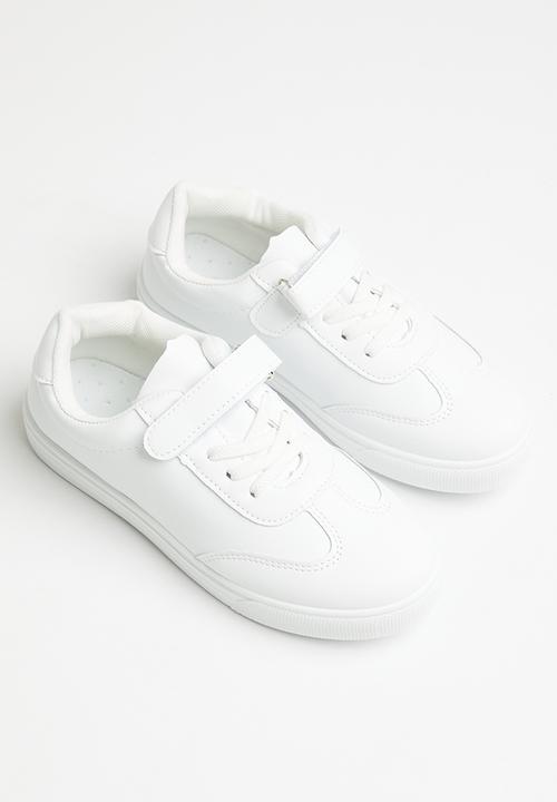 Pop Candy - Boys velcro/lace up sneakers - white