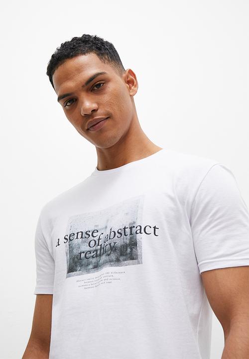 Superbalist - Abstract crew neck tee - white