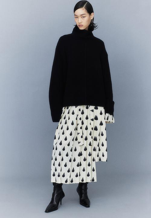H&M - H&M Studio: Wool-blend high-collar jumper - midnight black 