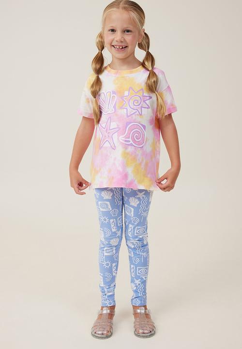 Cotton On - Huggie tights - dusk blue/amalfi shapes