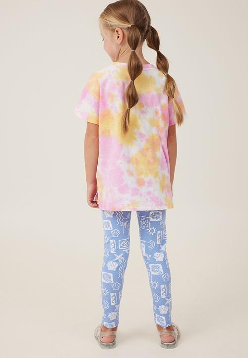 Cotton On - Huggie tights - dusk blue/amalfi shapes