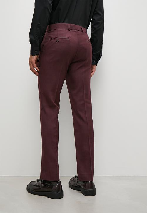 Superbalist - Charlie slim fit trousers - burgundy
