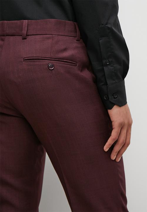 Superbalist - Charlie slim fit trousers - burgundy