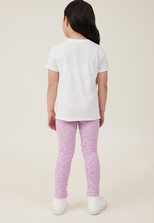 Cotton On - Huggie tights - chalky mauve/mini leopard