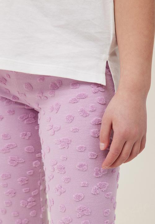 Cotton On - Huggie tights - chalky mauve/mini leopard