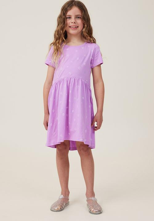 Cotton On - Freya short sleeve dress - lavender dream/duna ditsy