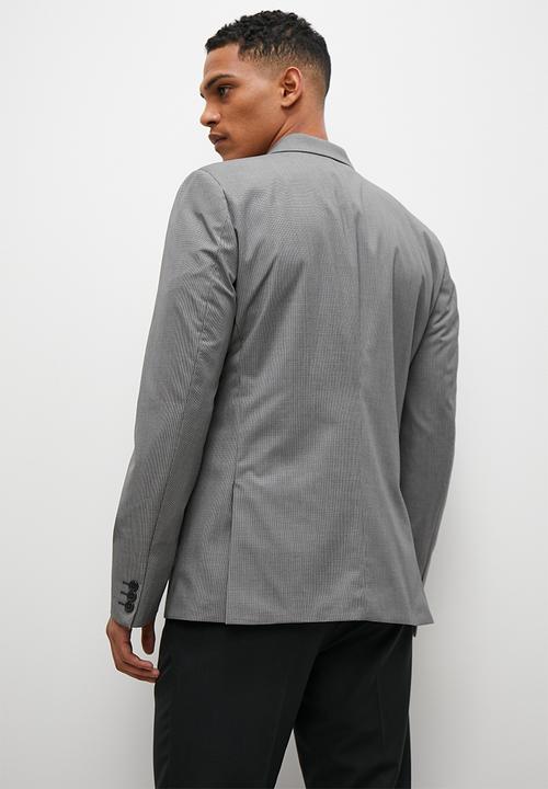 Superbalist - Double breasted slim fit blazer - grey check