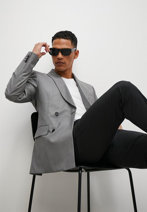 Superbalist - Double breasted slim fit blazer - grey check