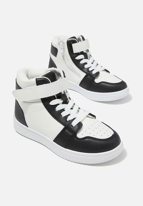 Cotton On - Hunter high top trainer - black/white