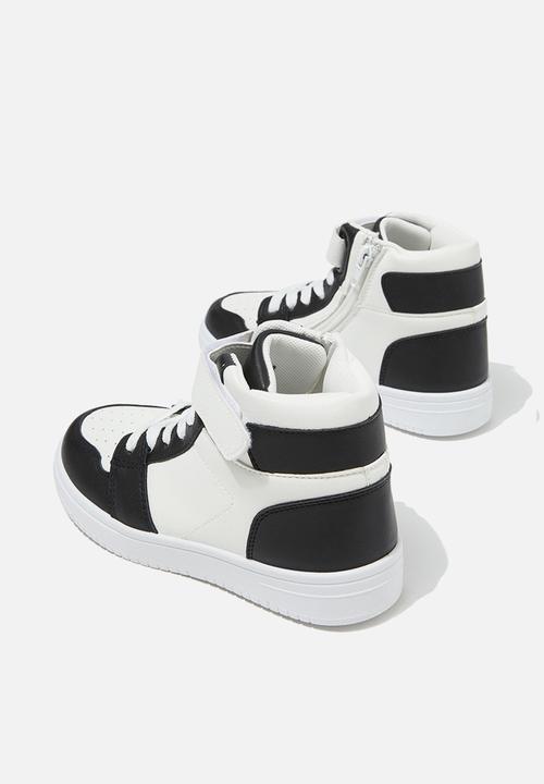 Cotton On - Hunter high top trainer - black/white