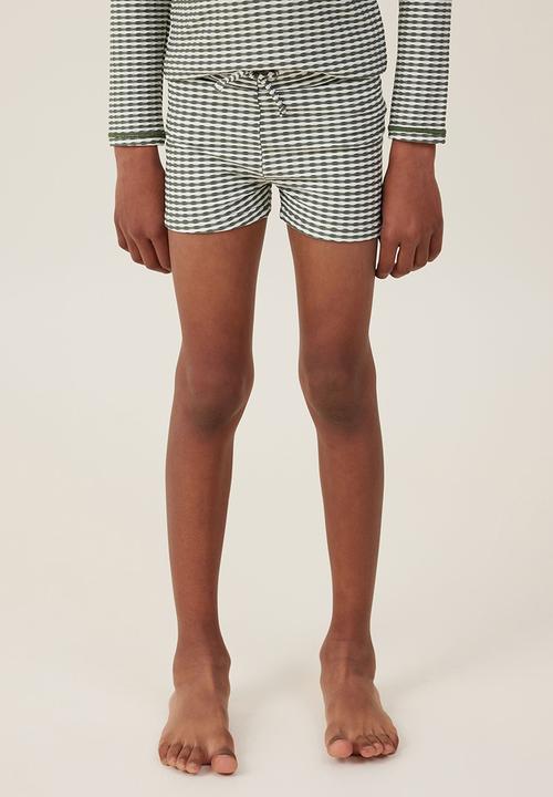Cotton On - Billy boyleg swim trunk - swag green/stripe