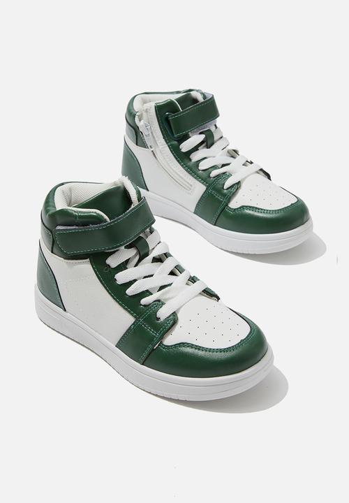 Cotton On - Hunter high top trainer - turtle green/white