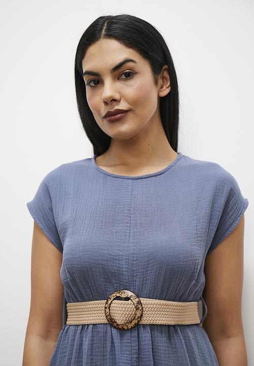 edit - Texture grown on sleeve with belt - navy