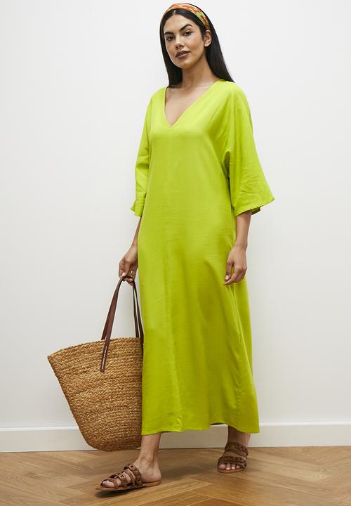 edit - Maxi kaftan dress - lime