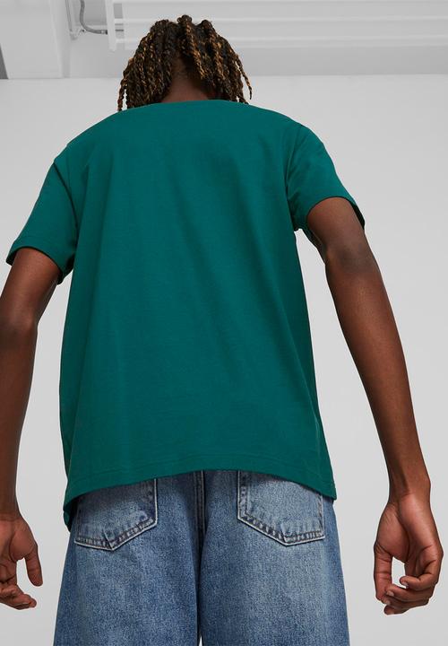 PUMA - Ess+ 2 col logo tee - green