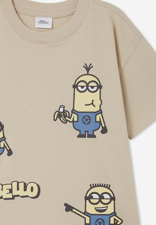 Cotton On - License drop shoulder tee - rainy day/minions bello