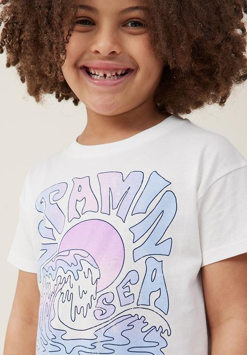 Cotton On - Poppy short sleeve print tee - vanilla/vitamin sea
