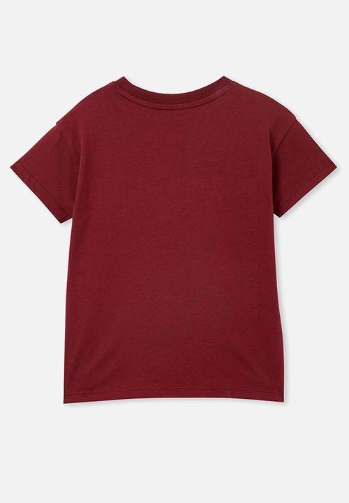 Cotton On - Poppy short sleeve print tee - noir grape/run wild