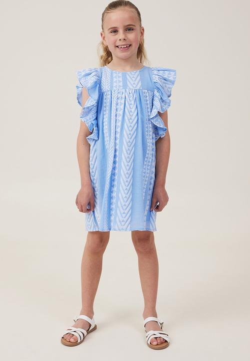 Cotton On - Quinni short sleeve dress - dusk blue/white