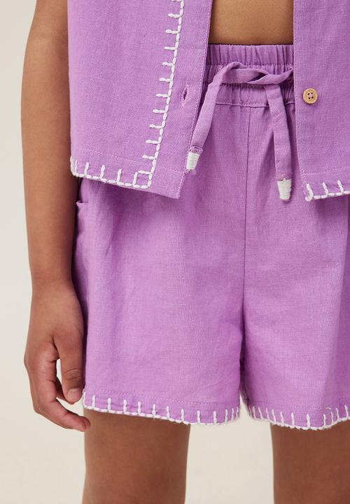 Cotton On - Kai short - lavender dreams/white