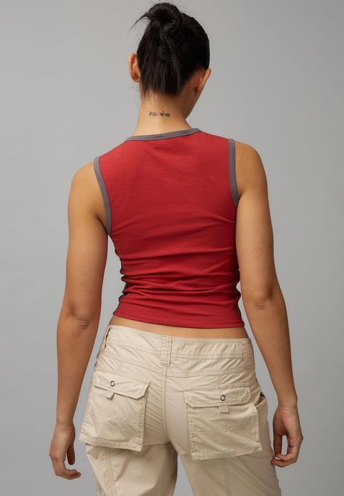 Factorie - Graphic notch front tank - red/new york