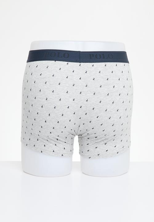 POLO - Men aop pony knit boxer - grey melange