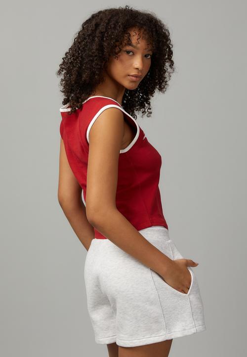Factorie - Raglan curve hem tank - red/1997
