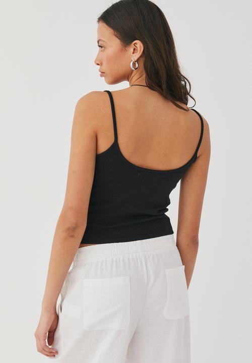 Supré  - India pointelle cami - black