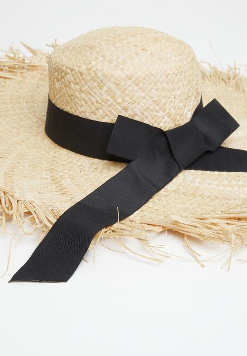 Superbalist - Luna wide brim straw hat - neutral
