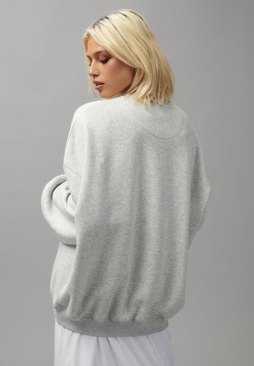 Factorie - Slouchy premium graphic crew - silver marle/sao paulo