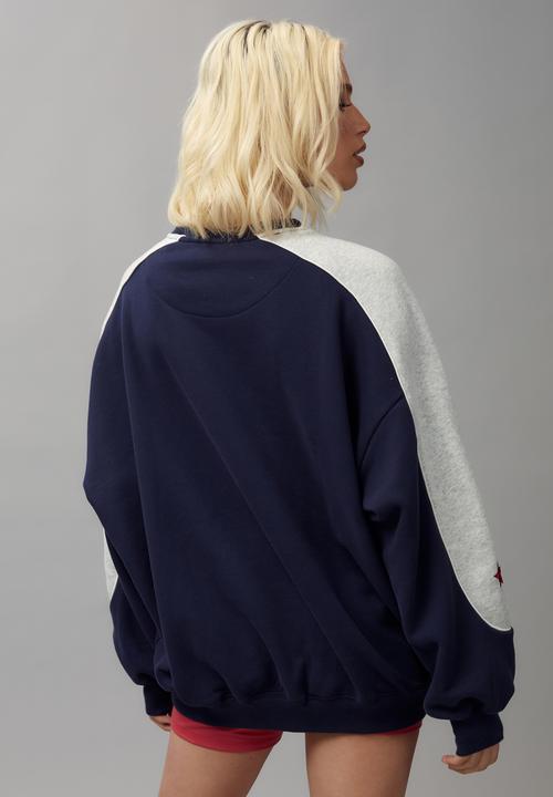 Factorie - Slouchy spliced crew - navy/seattle outsiders
