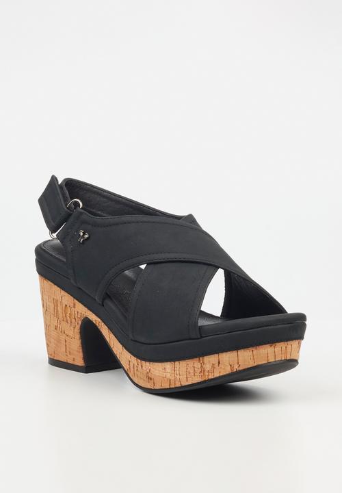 Butterfly Feet - Jute 1 block heel - black