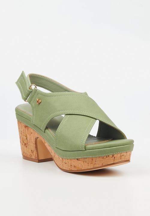 Butterfly Feet - Jute 1 block heel - olive