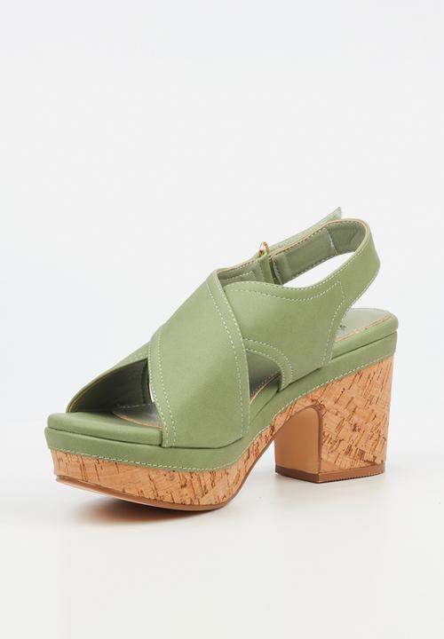 Butterfly Feet - Jute 1 block heel - olive