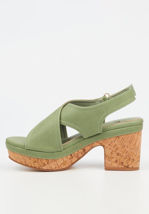 Butterfly Feet - Jute 1 block heel - olive